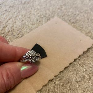 Real diamond and sterling silver ring